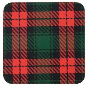 6 ks pevné korkové podtácky Tartan - 10 * 10 * 0,4 cm