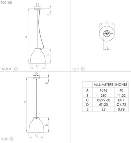 Eglo 900158 - Luster na lanku CAMASCA 1xE27/40W/230V čierna