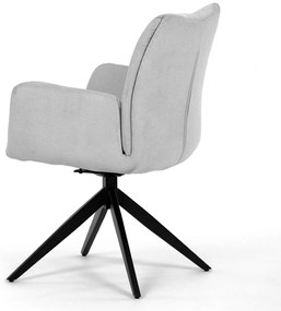 Autronic - Židle jídelní, bílá látka, otočný mechanismus 180°, černý kov - HC-993 WT2 AKCE