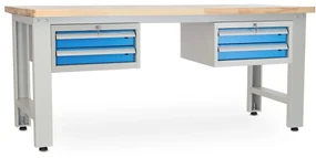 Dielenský stôl Solid OAK-22, 210 cm, 2 závesné boxy, dub