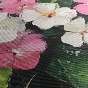 Obraz - Ružové a biele kvety (120x50 cm)