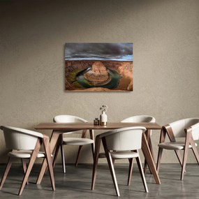 Sklenený obraz jazera v útese (70x50 cm)