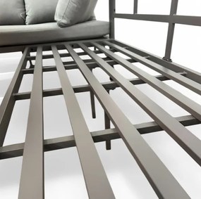 Veľký záhradný rohový set XL-NM-21 - sivý + sivé vankúše