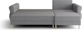 Rozkladacia obojstranná sedacia súprava do L SILVIANO 230x140 cm, sivá