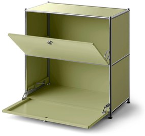 Nízka kovová komoda »CN3« s výklopnými priečinkami, pistáciová