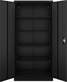 Kovová kancelárska a dielenská skriňa čierna JAN D600 900 x 1850 x 600 mm