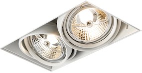 Sada 6 zapustených bodových svetiel biela GU10 70 mm 2-svetelná bezrámová - Oneon