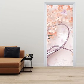 Fototapeta na dvere - Koralové kvety stromu, abstrakt (95x205cm)