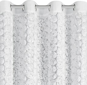 ZÁCLONA NA KRÚŽKOCH EVA MINGE ROSES6 140X250 CM BIELA