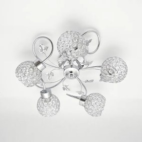 Prisadený luster SOPHIA 5xE27/15W/230V lesklý chróm/číra