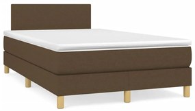 Boxspring posteľ s matracom a LED tmavohnedá 120x190 cm látka 3270077