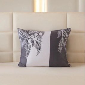 Polybavlnená obliečka na vankúš TIRSO POLY 50x70 cm, sivo-biely gombík