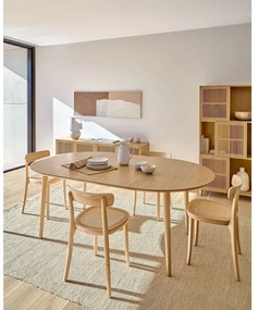 Rozkladací jedálenský stôl v dekore duba v prírodnej farbe 90x120 cm Oqui – Kave Home