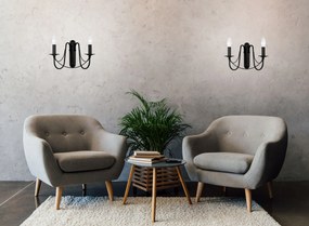 Toolight - Nástenné svietidlo 2xE14 60W APP743-1W, čierna, OSW-08145