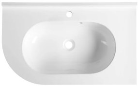 Sapho - Rohové zapustené umývadlo PULSE 75x43 cm mramor/biela