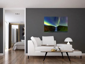 Obraz - Polárna žiara na Islande (90x60 cm)