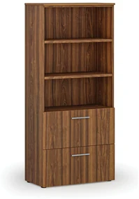 Skriňa so zásuvkami pre závesné zložky PRIMO WOOD, 1781 x 800 x 420 mm, orech