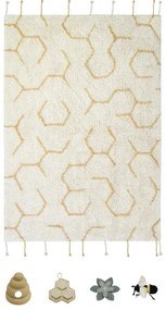 Krémový bavlnený detský hrací koberec 90x130 cm Pollination – Lorena Canals