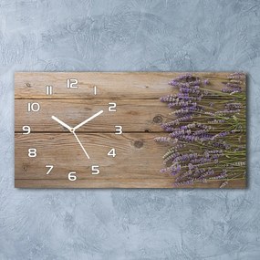 Sklenené hodiny na stenu Levanduľa na strome pl_zsp_60x30_f_85126180