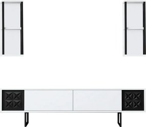 Line Biely a čierny TV stolík s policami