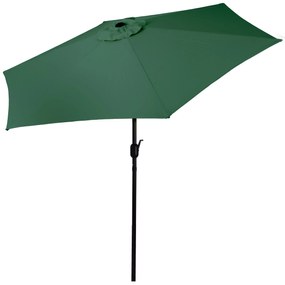 MultiGarden Veľký šikmý záhradný slnečník s kľukou, 270 cm, 6 rebier - zelený MultiGarden
