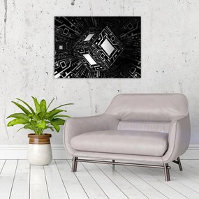 Sklenený obraz abstraktné kocky (70x50 cm)