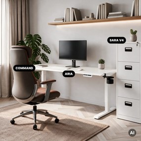 Elektrický stôl s nastaviteľnou výškou ergonomický biely,1600x800 mm: ARIA