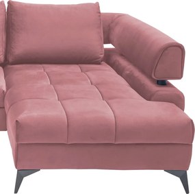Rohová sedacia súprava Paris, staroružová látka, pravý roh