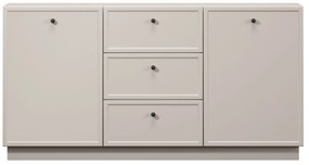 Komoda Lorini 150 cm na sokli - kašmírová / čierne úchytky G