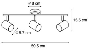 Moderný reflektor bronzový sklápací 3-svetlo - Jeana