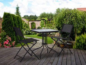 Záhradný stolík MODERN 60 cm čierný
