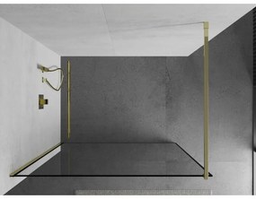 Mexen Kioto sprchová zástena 50x200 cm 8 mm, zlatý profil, sklo čierny rám, 800-050-101-50-70
