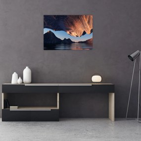 Sklenený obraz - 3D útesy (70x50 cm)
