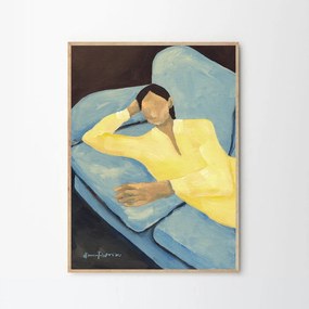 The Poster Club Plagát Blue Sofa by Hanna Peterson A4 (21x27cm)