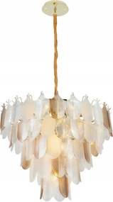 Veľká krásna lampa so sklenenými lístkami do haly nad recepciou Arwena