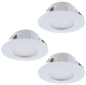 EGLO Zápustné bodové kúpeľňové LED svietidlo PINEDA, súprava 3x, biele
