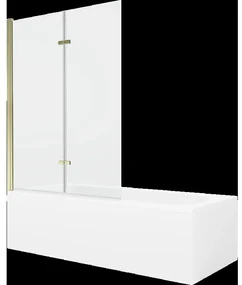 Mexen Vega obdĺžniková vaňa 180 x 80 cm s obkladom a 2-krídlovou zástenou 120 cm, Transparentné, Zlatá - 550118080X9212025000