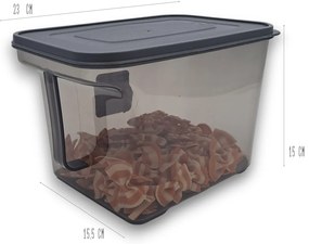 Dóza na potraviny s vrchnákom a uchom MATRIX, 3,3l, sivá