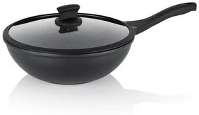 Kela Wok panvica s pokrievkou STELLA NOVA, liaty hliník, čierna, 30 cm, 5 l
