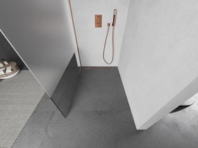 Mexen Kioto L, sprchová zástena Walk-In 90 x 200 cm, 8mm číre sklo-námraza, medený matný profil, 800-090-103-65-35