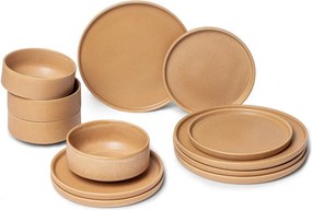 12-dielna súprava tehlovooranžového kameninového riadu Bonami Selection Malia