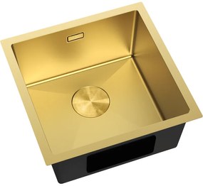 Mexen Trixo, 1-komorový nerezový drez 440 x 440 mm, brúsená zlatá, 6413441000-55