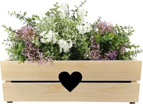 AMADEA Drevený obal s hrantíkom so srdcom, 52x21,5x17cm Český výrobok