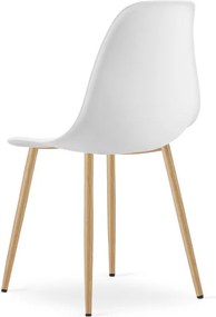 Jedálenský stôl NP biely / hnedý so štyrmi stoličkami WAT biele / hnedé