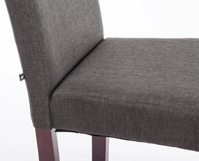 Jedálenská stolička Inn (SET 2 ks) - látka, nohy tmavo hnedé - Tmavo sivá