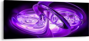 Obraz fialových fraktálov (120x50 cm)