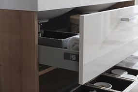 Mereo Mereo, Bino, kúpeľňová skrinka s keramickým umývadlom 101 cm, biela, dub, MER-CN622