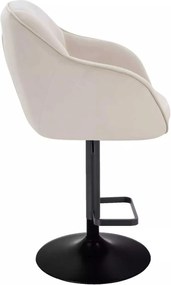 LuxuryForm DESIGN Barová stolička AVOLA VELUR na čiernom tanieri - krémová