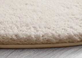 Protišmykový koberec ALPACA béžový kruh