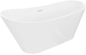 Mexen Dora, voľne stojaca vaňa 160 x 75 cm, biela, biely prepad, 52071607500-20
